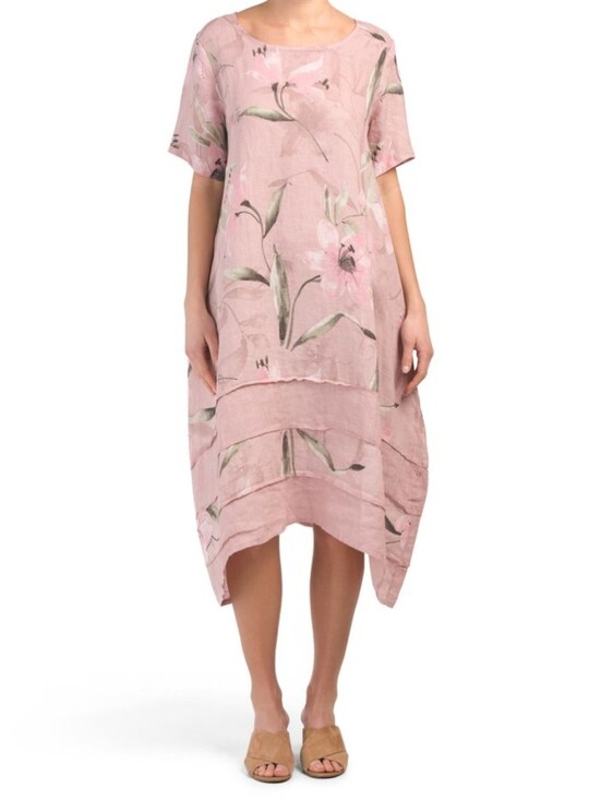 Alessia Pacini Dresses & Skirts - Alessia Pacini Floral Flax Linen Dress